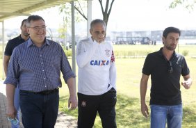 O presidente Mario Gobbi anuncia a saida do tcnico Tite aps o durante o treino desta manh no CT Joaquim Grava, no Parque Ecolgico do Tiete. O prximo jogo da equipe ser domingo, dia 17/11, contra o Vasco/RJ, no estdio do Pacaembu, vlido pela 35 rodada do Campeonato Brasileiro de 2013