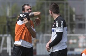 Durante o durante o treino desta manh no CT Joaquim Grava, no Parque Ecolgico do Tiete. O prximo jogo da equipe ser amanh, domingo, dia 17/11, contra o Vasco/RJ, no estdio do Pacaembu, vlido pela 35 rodada do Campeonato Brasileiro de 2013