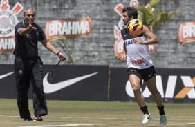 Durante o durante o treino desta manh no CT Joaquim Grava, no Parque Ecolgico do Tiete. O prximo jogo da equipe ser amanh, domingo, dia 17/11, contra o Vasco/RJ, no estdio do Pacaembu, vlido pela 35 rodada do Campeonato Brasileiro de 2013