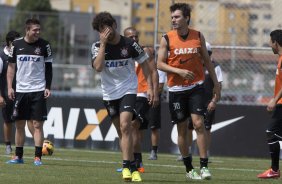 Durante o durante o treino desta manh no CT Joaquim Grava, no Parque Ecolgico do Tiete. O prximo jogo da equipe ser amanh, domingo, dia 17/11, contra o Vasco/RJ, no estdio do Pacaembu, vlido pela 35 rodada do Campeonato Brasileiro de 2013