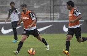 Durante o treino desta manh no CT Joaquim Grava, no Parque Ecolgico do Tiete. O prximo jogo da equipe ser amanh, domingo, dia 24/11, contra o Flamengo, no estdio do Maracan, vlido pela 36 rodada do Campeonato Brasileiro de 2013