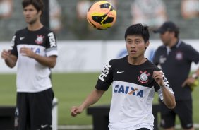 Durante o treino desta manh no CT Joaquim Grava, no Parque Ecolgico do Tiete. O prximo jogo da equipe ser sbado, dia 30/11, contra o Internacional/RS, no estdio do Maracan, vlido pela 37 rodada do Campeonato Brasileiro de 2013