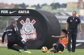 Durante o treino desta tarde no CT Joaquim Grava, no Parque Ecológico do Tiete. O próximo jogo da equipe será sábado, dia 30/11, contra o Internacional/RS, no estádio do Maracanã, válido pela 37ª rodada do Campeonato Brasileiro de 2013