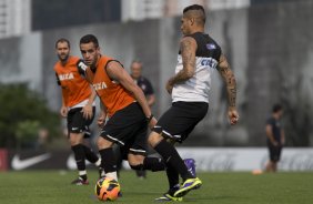 Durante o treino desta tarde no CT Joaquim Grava, no Parque Ecológico do Tiete. O próximo jogo da equipe será sábado, dia 30/11, contra o Internacional/RS, no estádio do Maracanã, válido pela 37ª rodada do Campeonato Brasileiro de 2013