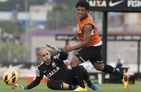 Durante o treino desta tarde no CT Joaquim Grava, no Parque Ecológico do Tiete. O próximo jogo da equipe será sábado, dia 30/11, contra o Internacional/RS, no estádio do Maracanã, válido pela 37ª rodada do Campeonato Brasileiro de 2013