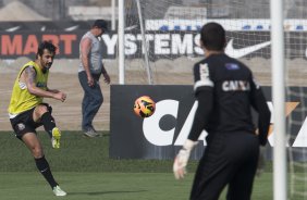 Durante o treino desta tarde no CT Joaquim Grava, no Parque Ecológico do Tiete. O próximo jogo da equipe será amanhã, sábado, dia 30/11, contra o Internacional/RS, no estádio do Maracanã, válido pela 37ª rodada do Campeonato Brasileiro de 2013