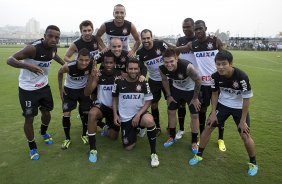 Durante o treino desta tarde no CT Joaquim Grava, no Parque Ecológico do Tiete. O próximo jogo da equipe será amanhã, sábado, dia 30/11, contra o Internacional/RS, no estádio do Maracanã, válido pela 37ª rodada do Campeonato Brasileiro de 2013