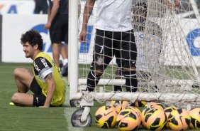 Durante o treino desta tarde no CT Joaquim Grava, no Parque Ecológico do Tiete. O próximo jogo da equipe será amanhã, sábado, dia 30/11, contra o Internacional/RS, no estádio do Maracanã, válido pela 37ª rodada do Campeonato Brasileiro de 2013