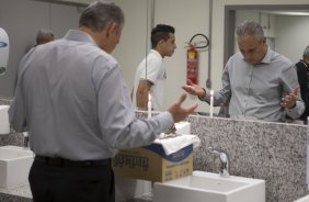 Nos vestiários antes da partida entre Nautico/PE x Corinthians, realizada esta noite na Arena Pernambuco, válida pela 38ª rodada do Campeonato Brasileiro de 2013