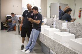 Nos vestiários antes da partida entre Nautico/PE x Corinthians, realizada esta noite na Arena Pernambuco, válida pela 38ª rodada do Campeonato Brasileiro de 2013