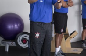 O tcnico Mano Menezes e apresentado ao elenco na reapresentacao do time do Corinthians para o ano de 2014