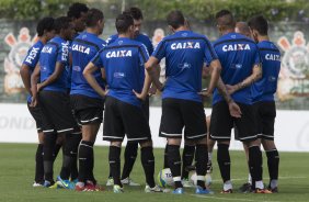 Durante o treino desta manh no CT Joaquim Grava, zona leste de So Paulo. O prximo jogo da equipe ser dia 19/01, contra a Portuguesa, no estdio do Caninde, jogo vlido pela primeira rodada do Campeonato Paulista 2014