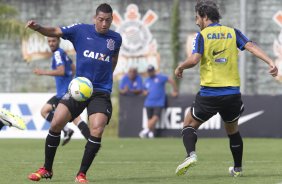 Durante o treino desta manh no CT Joaquim Grava, zona leste de So Paulo. O prximo jogo da equipe ser dia 19/01, contra a Portuguesa, no estdio do Caninde, jogo vlido pela primeira rodada do Campeonato Paulista 2014