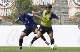 Durante o treino desta manh no CT Joaquim Grava, zona leste de So Paulo. O prximo jogo da equipe ser dia 19/01, contra a Portuguesa, no estdio do Caninde, jogo vlido pela primeira rodada do Campeonato Paulista 2014