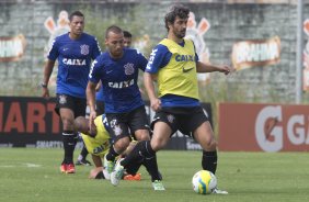 Durante o treino desta manh no CT Joaquim Grava, zona leste de So Paulo. O prximo jogo da equipe ser dia 19/01, contra a Portuguesa, no estdio do Caninde, jogo vlido pela primeira rodada do Campeonato Paulista 2014