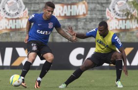 Durante o treino desta manh no CT Joaquim Grava, zona leste de So Paulo. O prximo jogo da equipe ser dia 19/01, contra a Portuguesa, no estdio do Caninde, jogo vlido pela primeira rodada do Campeonato Paulista 2014