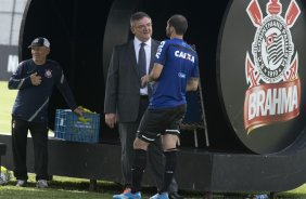 Durante o treino desta manh no CT Joaquim Grava, zona leste de So Paulo. O prximo jogo da equipe ser dia 19/01, contra a Portuguesa, no estdio do Caninde, jogo vlido pela primeira rodada do Campeonato Paulista 2014