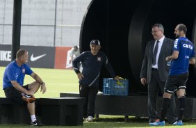 Durante o treino desta manh no CT Joaquim Grava, zona leste de So Paulo. O prximo jogo da equipe ser dia 19/01, contra a Portuguesa, no estdio do Caninde, jogo vlido pela primeira rodada do Campeonato Paulista 2014