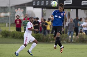 Durante o jogo treino contra o Red Bull esta tarde no CT Joaquim Grava, zona leste de So Paulo. O prximo jogo da equipe ser dia 19/01, contra a Portuguesa, no estdio do Caninde, jogo vlido pela primeira rodada do Campeonato Paulista 2014