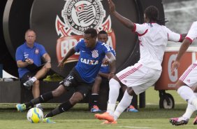 Durante o jogo treino contra o Red Bull esta tarde no CT Joaquim Grava, zona leste de São Paulo. O próximo jogo da equipe será dia 19/01, contra a Portuguesa, no estádio do Caninde, jogo válido pela primeira rodada do Campeonato Paulista 2014