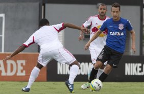 Durante o jogo treino contra o Red Bull esta tarde no CT Joaquim Grava, zona leste de So Paulo. O prximo jogo da equipe ser dia 19/01, contra a Portuguesa, no estdio do Caninde, jogo vlido pela primeira rodada do Campeonato Paulista 2014