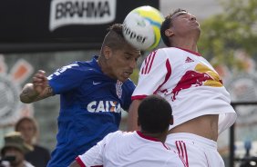 Durante o jogo treino contra o Red Bull esta tarde no CT Joaquim Grava, zona leste de São Paulo. O próximo jogo da equipe será dia 19/01, contra a Portuguesa, no estádio do Caninde, jogo válido pela primeira rodada do Campeonato Paulista 2014