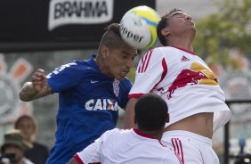 Durante o jogo treino contra o Red Bull esta tarde no CT Joaquim Grava, zona leste de So Paulo. O prximo jogo da equipe ser dia 19/01, contra a Portuguesa, no estdio do Caninde, jogo vlido pela primeira rodada do Campeonato Paulista 2014