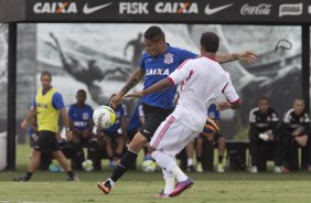 Durante o jogo treino contra o Red Bull esta tarde no CT Joaquim Grava, zona leste de São Paulo. O próximo jogo da equipe será dia 19/01, contra a Portuguesa, no estádio do Caninde, jogo válido pela primeira rodada do Campeonato Paulista 2014