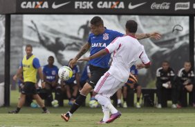 Durante o jogo treino contra o Red Bull esta tarde no CT Joaquim Grava, zona leste de So Paulo. O prximo jogo da equipe ser dia 19/01, contra a Portuguesa, no estdio do Caninde, jogo vlido pela primeira rodada do Campeonato Paulista 2014