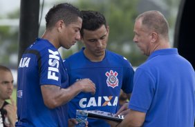 Durante o jogo treino contra o Red Bull esta tarde no CT Joaquim Grava, zona leste de So Paulo. O prximo jogo da equipe ser dia 19/01, contra a Portuguesa, no estdio do Caninde, jogo vlido pela primeira rodada do Campeonato Paulista 2014