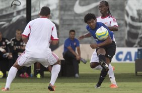 Durante o jogo treino contra o Red Bull esta tarde no CT Joaquim Grava, zona leste de So Paulo. O prximo jogo da equipe ser dia 19/01, contra a Portuguesa, no estdio do Caninde, jogo vlido pela primeira rodada do Campeonato Paulista 2014