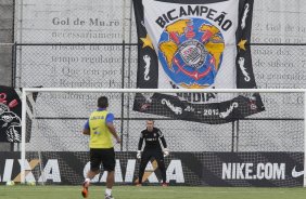 Durante o jogo treino contra o Red Bull esta tarde no CT Joaquim Grava, zona leste de So Paulo. O prximo jogo da equipe ser dia 19/01, contra a Portuguesa, no estdio do Caninde, jogo vlido pela primeira rodada do Campeonato Paulista 2014