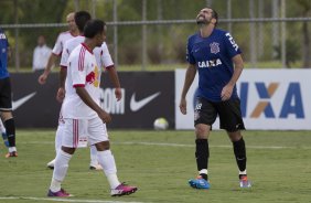 Durante o jogo treino contra o Red Bull esta tarde no CT Joaquim Grava, zona leste de São Paulo. O próximo jogo da equipe será dia 19/01, contra a Portuguesa, no estádio do Caninde, jogo válido pela primeira rodada do Campeonato Paulista 2014