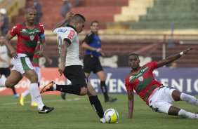 Durante a partida entre Portuguesa x Corinthians, realizada esta tarde no estádio do Caninde, válida pela 1ª rodada do Campeonato Paulista de 2014