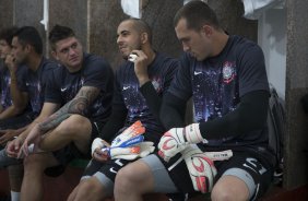 Nos vestirios antes da partida entre Portuguesa x Corinthians, realizada esta tarde no estdio do Caninde, vlida pela 1 rodada do Campeonato Paulista de 2014