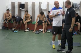 Nos vestirios antes da partida entre Portuguesa x Corinthians, realizada esta tarde no estdio do Caninde, vlida pela 1 rodada do Campeonato Paulista de 2014