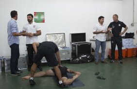 Nos vestirios antes da partida entre Portuguesa x Corinthians, realizada esta tarde no estdio do Caninde, vlida pela 1 rodada do Campeonato Paulista de 2014