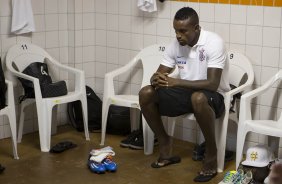 Nos vestirios antes da partida entre Corinthians x Paulista/Jundia, realizada esta noite no estdio Decio Vitta, em Americana, vlida pela 2 rodada do Campeonato Paulista de 2014