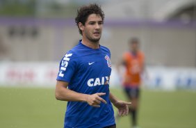 Durante o treino desta tarde no CT Joaquim Grava, zona leste de So Paulo. O prximo jogo da equipe ser amanh, sbado, dia 25/01, contra o So Bernardo, no estdio do Pacaembu, jogo vlido pela terceira rodada do Campeonato Paulista 2014