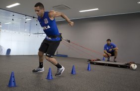 Durante o treino desta tarde no CT Joaquim Grava, zona leste de So Paulo. O prximo jogo da equipe ser amanh, sbado, dia 25/01, contra o So Bernardo, no estdio do Pacaembu, jogo vlido pela terceira rodada do Campeonato Paulista 2014