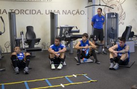 Durante o treino desta tarde no CT Joaquim Grava, zona leste de So Paulo. O prximo jogo da equipe ser amanh, sbado, dia 25/01, contra o So Bernardo, no estdio do Pacaembu, jogo vlido pela terceira rodada do Campeonato Paulista 2014