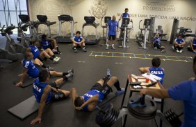 Durante o treino desta tarde no CT Joaquim Grava, zona leste de So Paulo. O prximo jogo da equipe ser amanh, sbado, dia 25/01, contra o So Bernardo, no estdio do Pacaembu, jogo vlido pela terceira rodada do Campeonato Paulista 2014