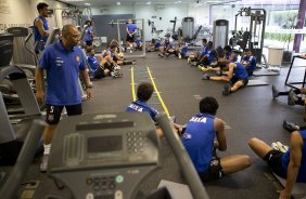 Durante o treino desta tarde no CT Joaquim Grava, zona leste de So Paulo. O prximo jogo da equipe ser amanh, sbado, dia 25/01, contra o So Bernardo, no estdio do Pacaembu, jogo vlido pela terceira rodada do Campeonato Paulista 2014