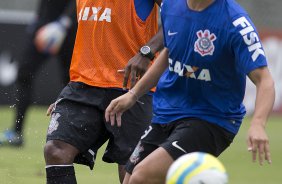 Durante o treino desta tarde no CT Joaquim Grava, zona leste de So Paulo. O prximo jogo da equipe ser amanh, sbado, dia 25/01, contra o So Bernardo, no estdio do Pacaembu, jogo vlido pela terceira rodada do Campeonato Paulista 2014