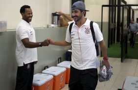 Nos vestiários antes da partida entre Corinthians x São Bernardo, realizada esta noite no estádio do Pacaembu, válida pela 3ª rodada do Campeonato Paulista de 2014