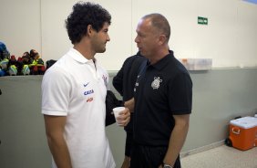 Nos vestiários antes da partida entre Corinthians x São Bernardo, realizada esta noite no estádio do Pacaembu, válida pela 3ª rodada do Campeonato Paulista de 2014