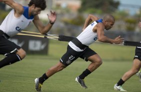 Durante o treino desta tarde no CT Joaquim Grava, zona leste de So Paulo. O prximo jogo da equipe ser domingo, contra a Ponte Preta, no estdio Moiss Lucarelli, em Campinas, jogo vlido pela quinta rodada do Campeonato Paulista 2014