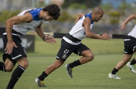 Durante o treino desta tarde no CT Joaquim Grava, zona leste de So Paulo. O prximo jogo da equipe ser domingo, contra a Ponte Preta, no estdio Moiss Lucarelli, em Campinas, jogo vlido pela quinta rodada do Campeonato Paulista 2014