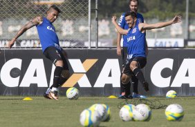Durante o treino desta manh no CT Joaquim Grava, zona leste de So Paulo. O prximo jogo da equipe ser domingo, contra a Ponte Preta, no estdio Moiss Lucarelli, em Campinas, jogo vlido pela quinta rodada do Campeonato Paulista 2014