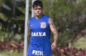 Durante o treino desta manh no CT Joaquim Grava, zona leste de So Paulo. O prximo jogo da equipe ser domingo, contra a Ponte Preta, no estdio Moiss Lucarelli, em Campinas, jogo vlido pela quinta rodada do Campeonato Paulista 2014